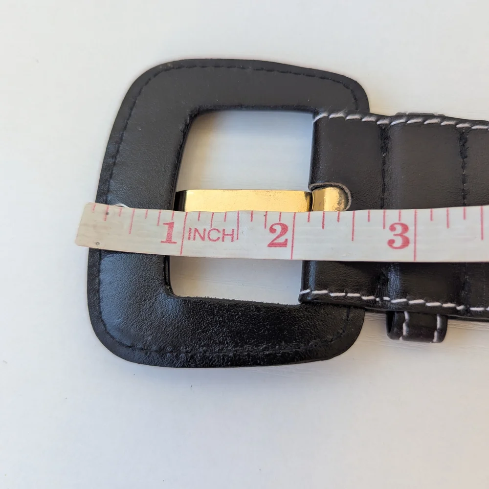 Escada Vintage wide leather belt from the 1980s, known for its distinctive "Roll - Picture 11 of 11